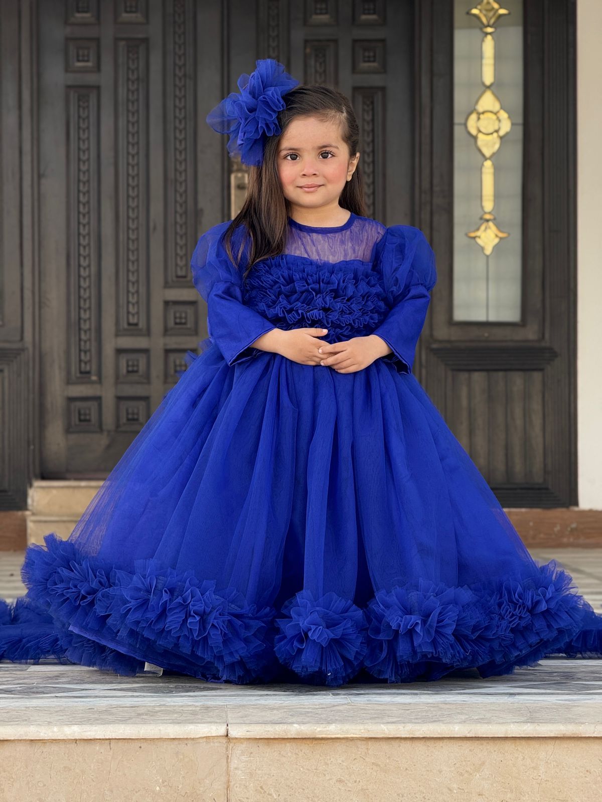 Birthday Net Frock Royal Blue - Image 6