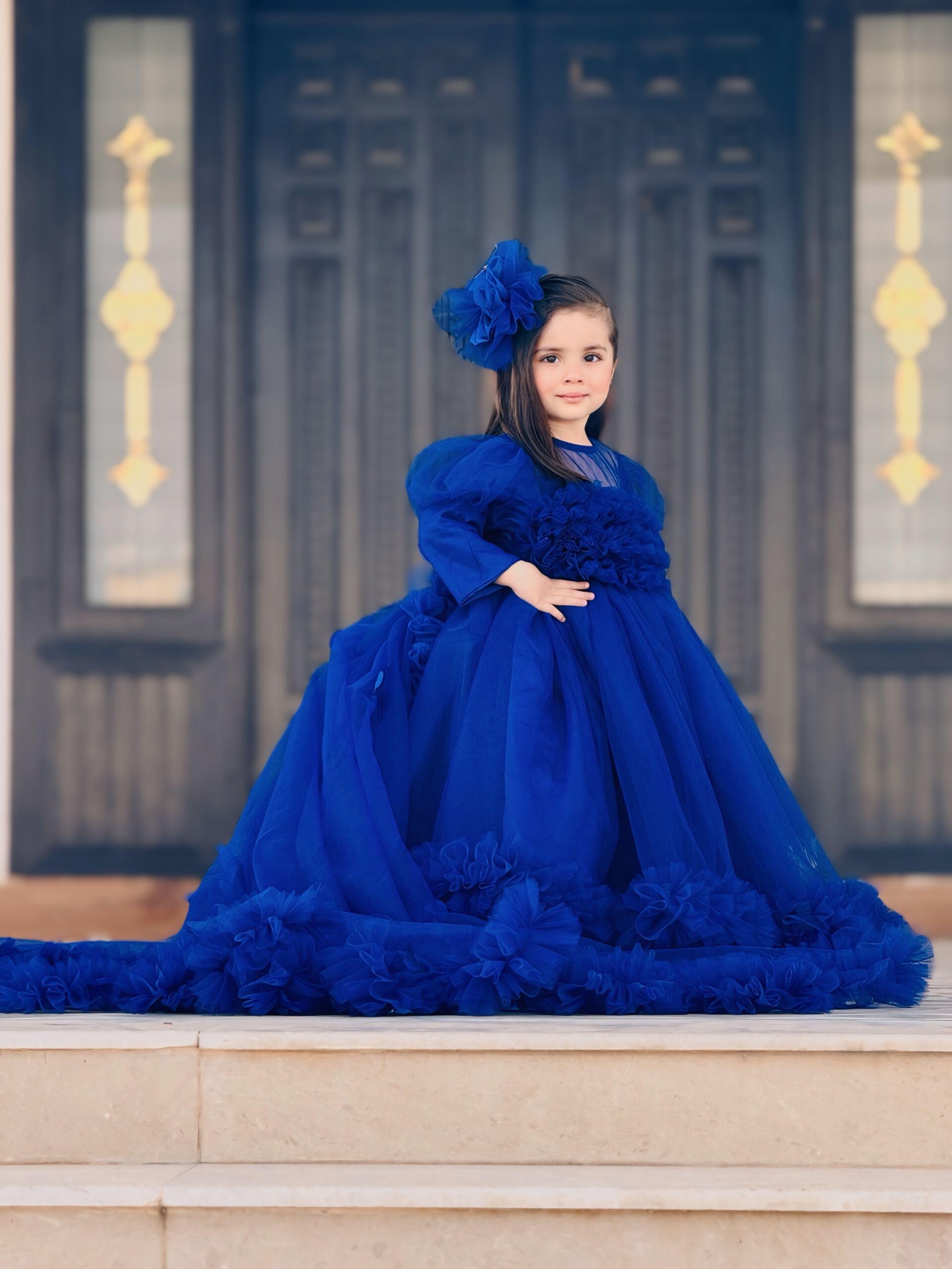 Birthday Net Frock Royal Blue - Image 5