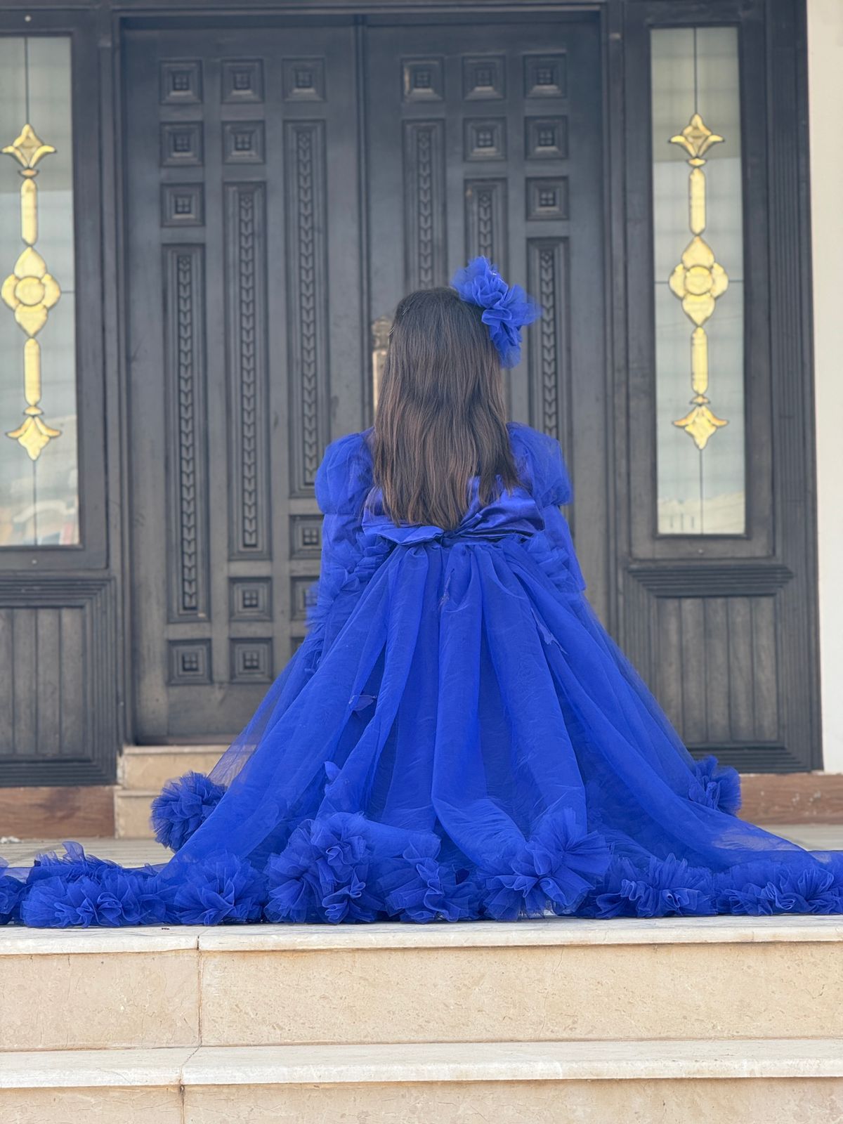 Birthday Net Frock Royal Blue - Image 4