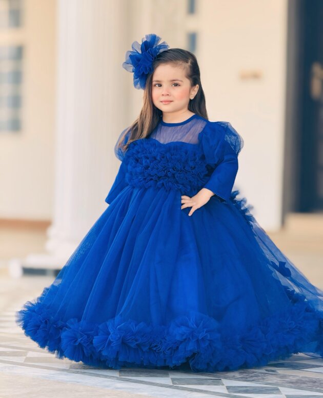 Birthday Net Frock Royal Blue
