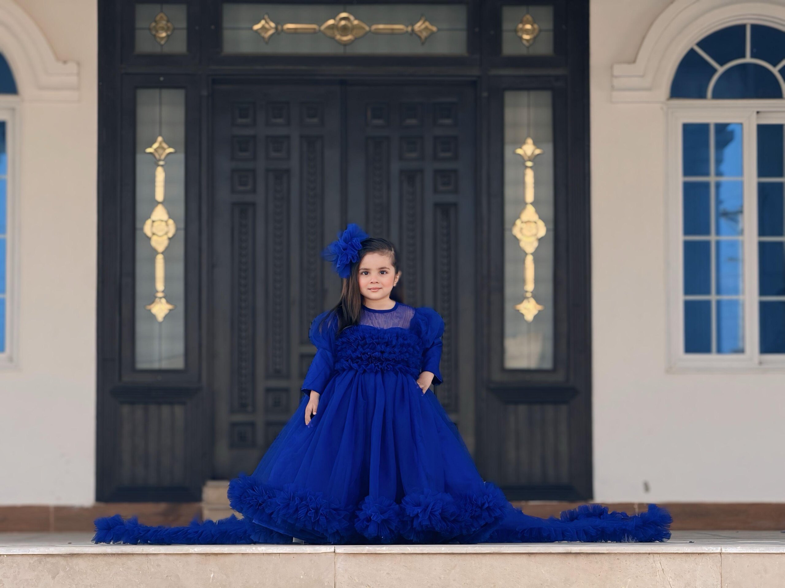 Birthday Net Frock Royal Blue - Image 3