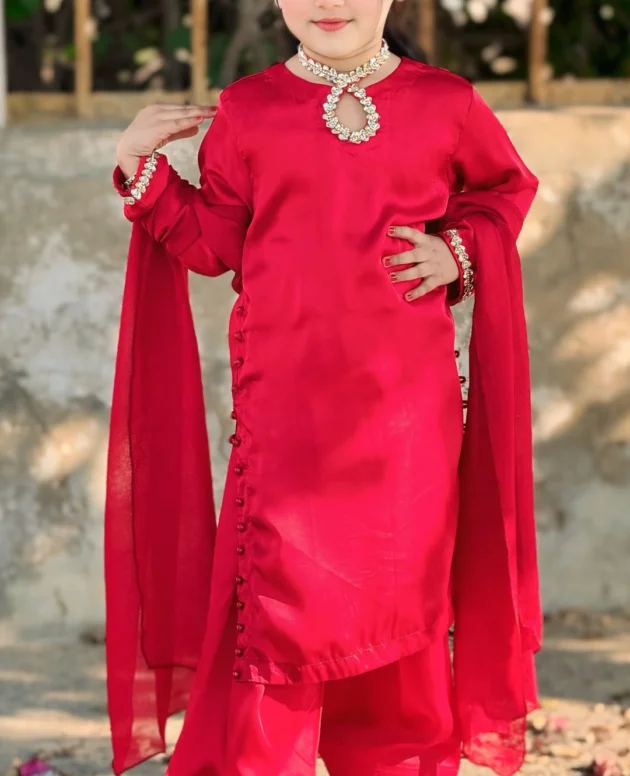 Red Silk Baby Dress