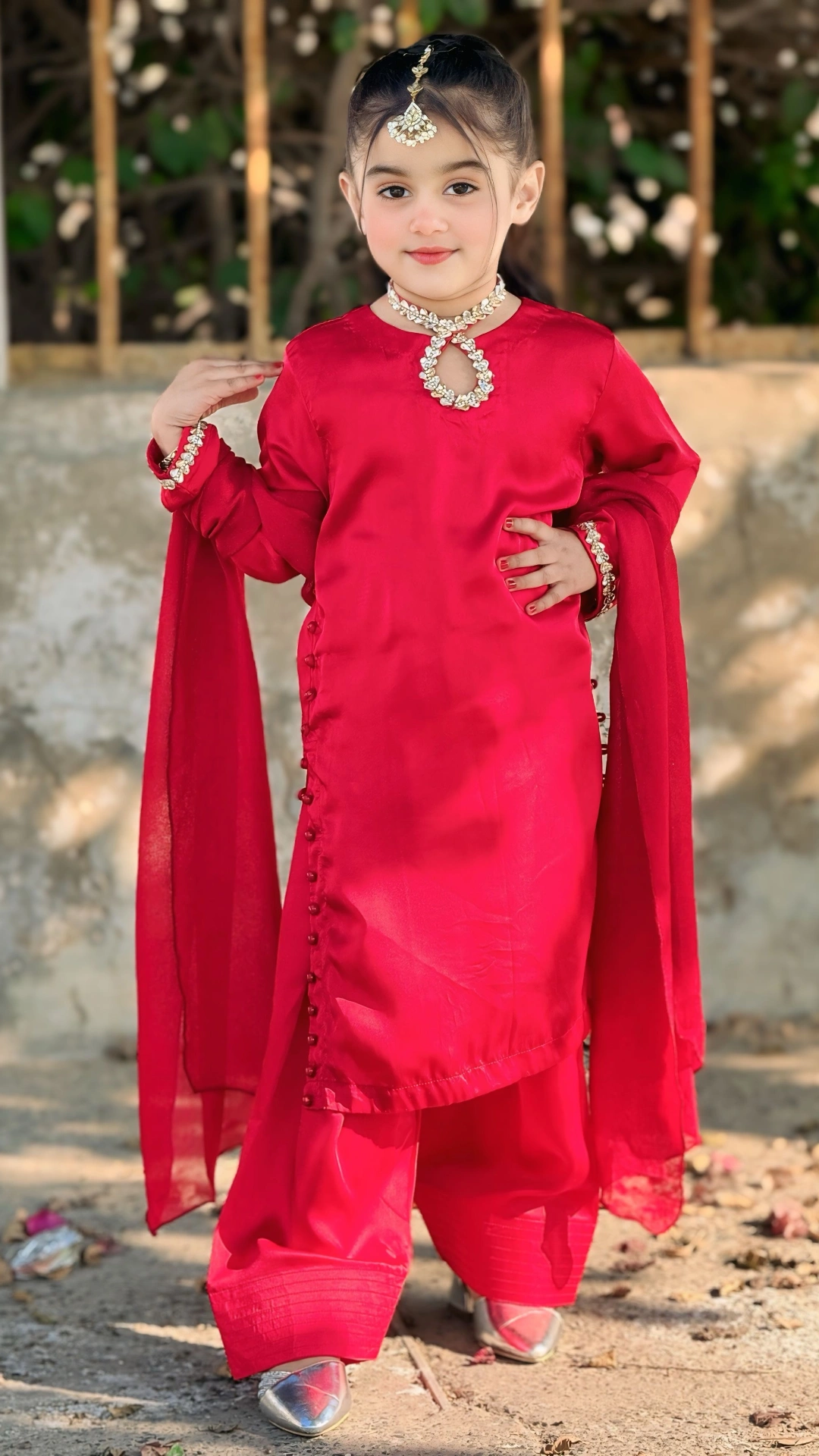 Red Silk Baby Dress